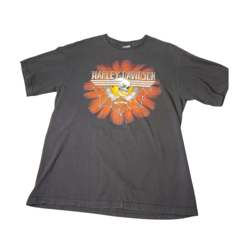 Harley Davidson T-Shirt Mens Size Large Las Vegas Skull Biker Nevada Black